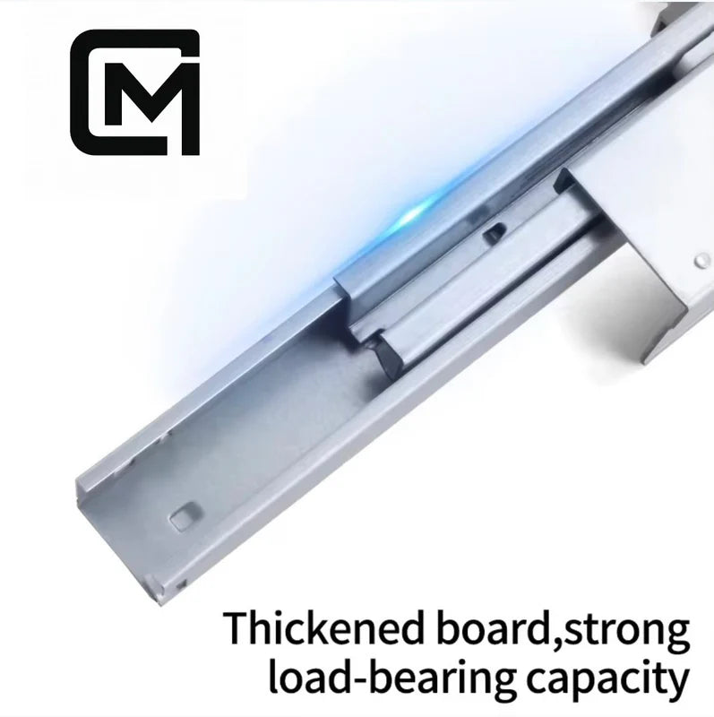 Full-extension 21-inch soft-close drawer slides hidden under cabinet