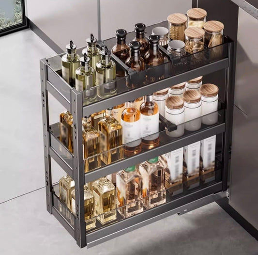 Cabinet storage with smart pull out design