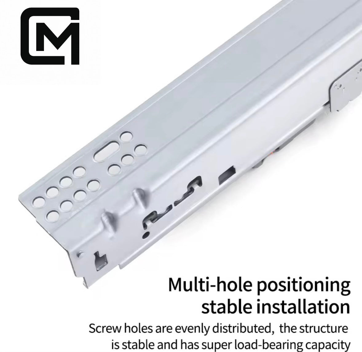Soft-close damping mechanism on bottom-mount drawer slide