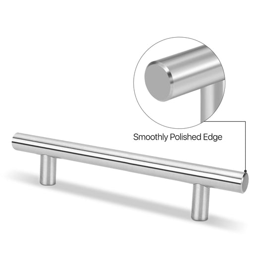 Stainless steel cabinet bar pull handle detail